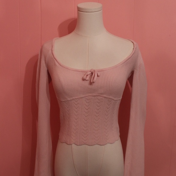 Pink Long Sleeve Knit Top - Picture 2 of 4